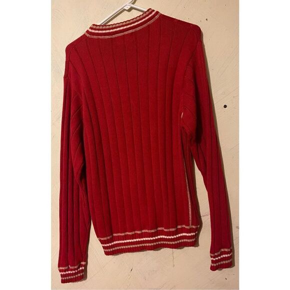 Vintage Pendleton Woolen Mills Red Striped Ribbed Sweater M made in Japan Ram lo - Picture 6 of 7